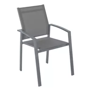 Fauteuil de jardin alu empilable Axiome - Gris silex et quartz