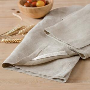 Juego de 2 toallas de manos lino lavado (70 cm) Louise Beige