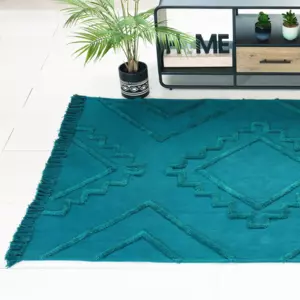 Tapis de salon (170 cm) Inca Bleu canard