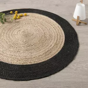 Tappeto juta (120 cm) Bord Nero