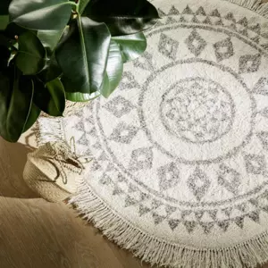 Tappeto cotone (120 cm) Etnik Nero e bianco