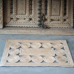 Tapis nou main (230 cm) Begonia Naturel