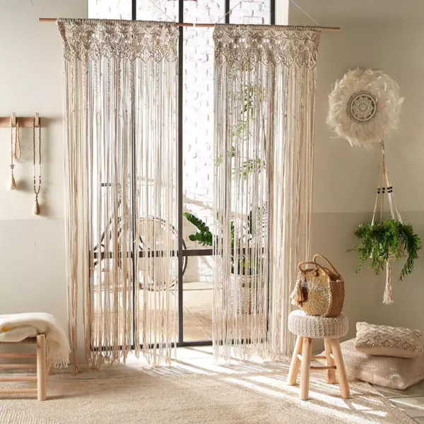 Tapis bohème à relief blanc ivoire 140x200cm Boheme Maisons du Monde