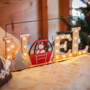 Lettere luminose pupazzo di neve in legno a pile Bianco caldo 26 LED -  Addobbi natalizi per la casa - Eminza