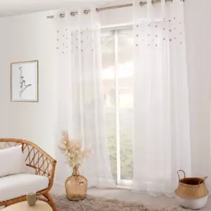 Voilage (140 x 240 cm) Coeurs Beige