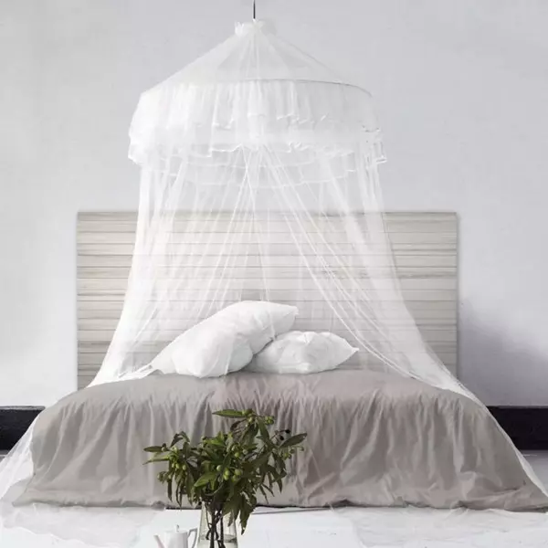 Ciel De Lit En Mousseline De Soie - 480 Cm X 170 Cm (H) - Décoration Romantique Et Moustiquaire - Blanc