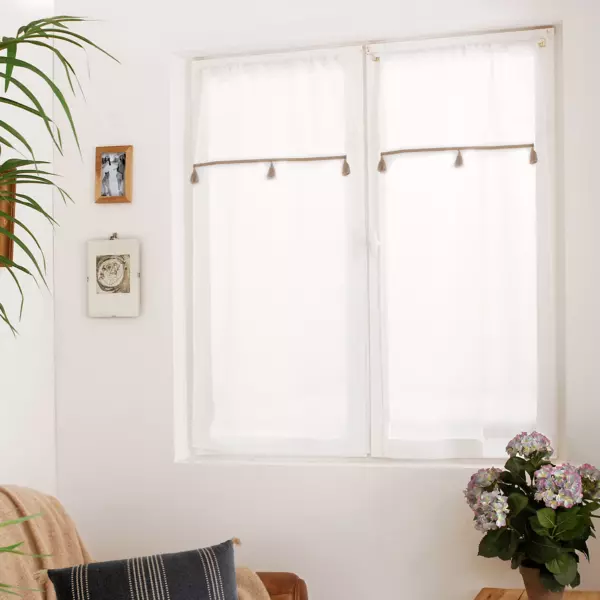 Coppia Tendine Soleil D’Ocre Louane - Effetto Dévoré, 60x120 Cm - Foto 5