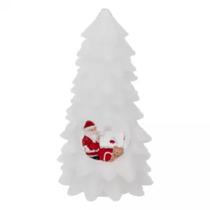 Vela LED  rbol de Navidad y Pap Noel Blanco