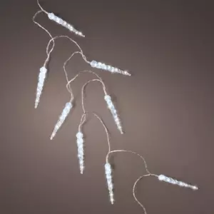 Stalactite lumineuse L4,60 m Petits glaons Blanc froid 24 LED