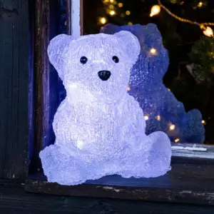 Orso luminoso a pile Paulo Bianco freddo 16 LED Luci di natale Eminza