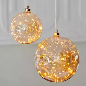 Suspension boule lumineuse  piles Blanc chaud
