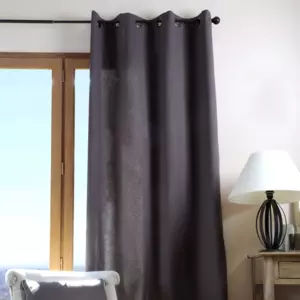 Rideau coton (135 x 240 cm) Duo Gris fonc