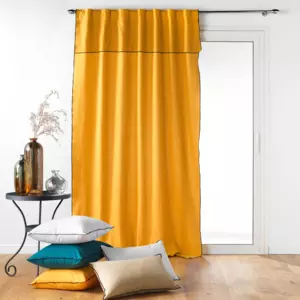 Rideau coton recycl (140 x 240 cm) Mistraline Jaune moutarde