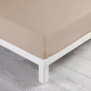 Drap housse coton lav (160 cm) Linette Beige