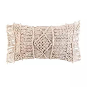Coussin rectangulaire (50 cm) Macralina Ecru