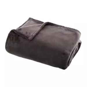 Plaid doux (180 cm) Tendresse flanel Gris fonc