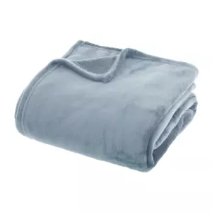 Plaid doux (230 cm) Tendresse flanel Bleu orage