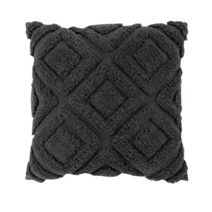 Coussin carr (45 cm) Zaina Gris anthracite
