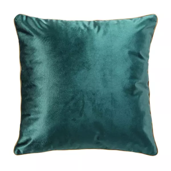 Cuscino quadrato 45x45 cm in velluto verde e grigio con righe e motivi tropicali - Greenwich