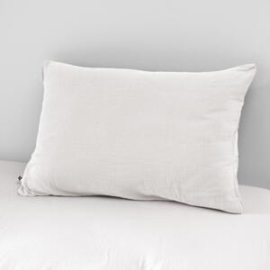 Funda para almohada rectangular en gasa de algodón (L80 cm) Gaïa Blanco chantilly