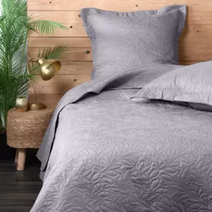 Couvre-lit et taies d'oreiller (260 x 240 cm) Cassandre Gris souris