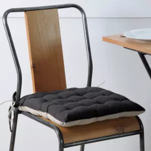 Coussin de chaise carr Duo Noir