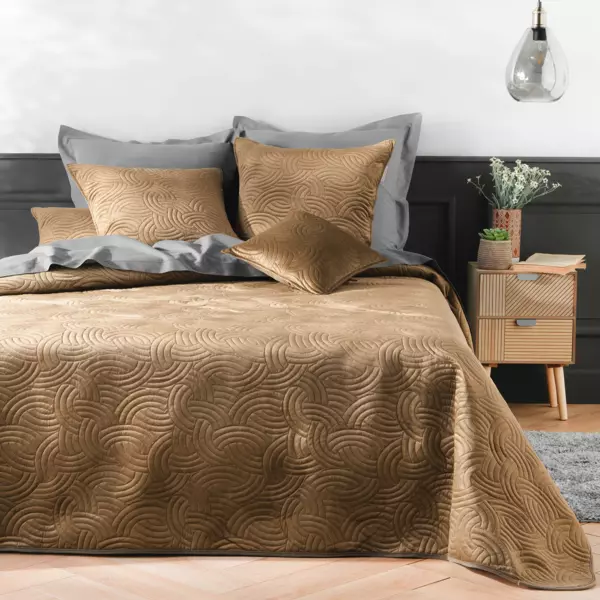 Couvre-lit Matelassé 220x240 Cm Motif Mandala - Vert Foncé, Polyester, Lavable Machine - Idéal Pour Lit Double, Canapé Ou Décoration