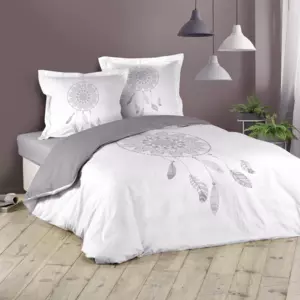 Copripiumino e due federe cotone (240 cm) Reveline Bianco