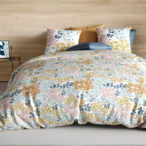 Housse de couette et deux taies coton (260 cm) Kahana Multicolore