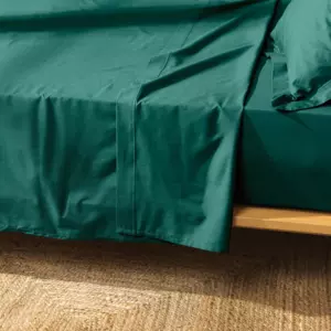 Drap plat coton bio (240 cm) Biolina Vert meraude