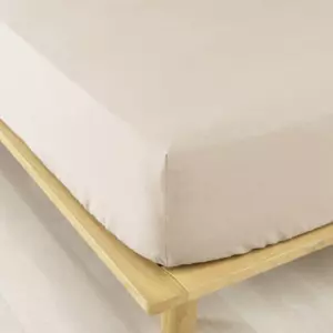Sbana bajera en franela de algodn (140 cm) Tha Beige