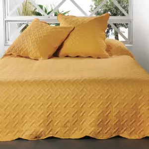 Couvre-lit et taie d'oreiller (180 x 240 cm) Californie Jaune moutarde