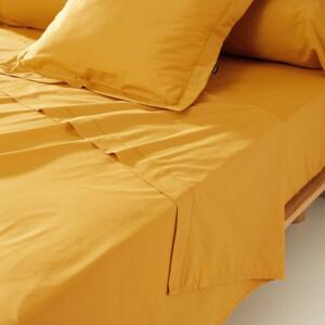 Sbana de percal de algodn (180 cm) Cali Amarillo mostaza