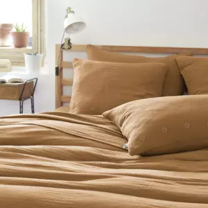 Federa quadrata garza di cotone (60 cm) Gaa Boho Camel