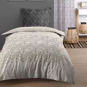 Housse de couette et une taie coton (140 cm) Tampa Beige