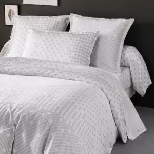Taie d'oreiller rectangulaire satin de coton Facette Blanche