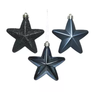 Lote de 6 estrellas de Navidad Alpine Medianoche