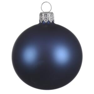 Lot de 4 boules de Noël en verre (D100 mm) Arctique mates Bleu nuit 