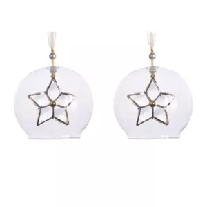 Lot de 2 boules de Nol en verre (D80 mm) Ankara Perle 