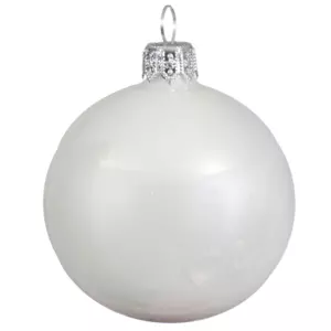 Lot de 4 boules de Nol en verre (D100 mm) Arctique brillantes Blanc 