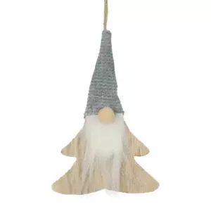 Lutin Enzo en madera de Navidad para colgar Natural