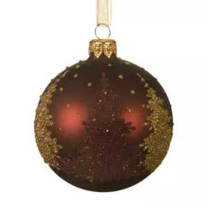 Lot de 6 boules de Nol en verre (D80 mm) Pyn Acajou 