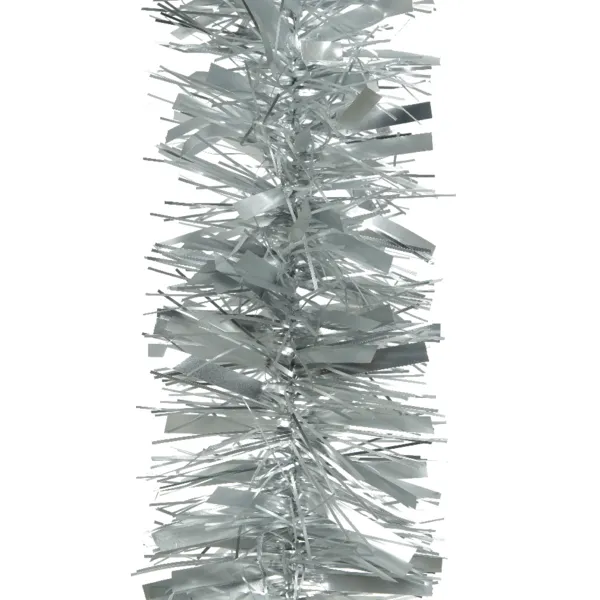SANNO Lametta-Girlande 9,8m – Glitzernd, Silber Mit Schneerand, Für Weihnachtsdeko Und Partys