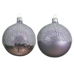 Lot de 6 boules de Noël en verre (D80 mm) Luana Lilas 