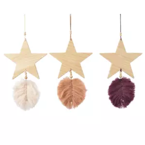 Lote de 3 estrellas de Navidad para suspender de Navidad Orina Multicolor
