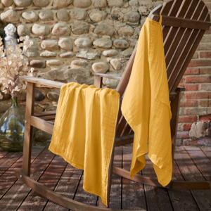 Lote de 2 paos de cocina de gasa de algodn (70 cm) Gaa Amarillo azafrn