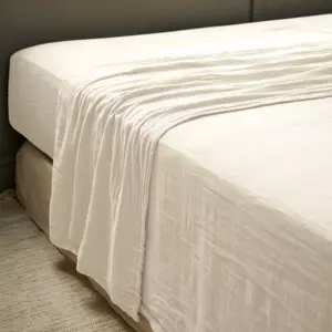 Sbana encimera en gasa de algodn (240 cm) Gaa Beige pampa