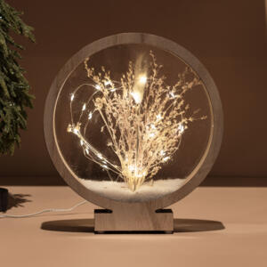 LED Kreis mit Blumen batteriebetrieben Groß Warmweiß 40 LEDs -  Weihnachtsdeko - Eminza