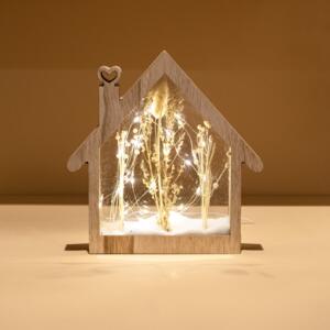 Maison fleurie à piles lumineux Blanc chaud 25 LED