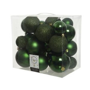 Lot de 26 boules de Noël  Lara Vert sapin